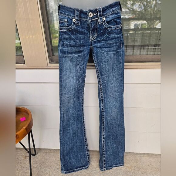 Stetson Womens 816 Classic Bootcut Blue Cotton Blend Jeans Sz 0 X Long - Picture 2 of 12